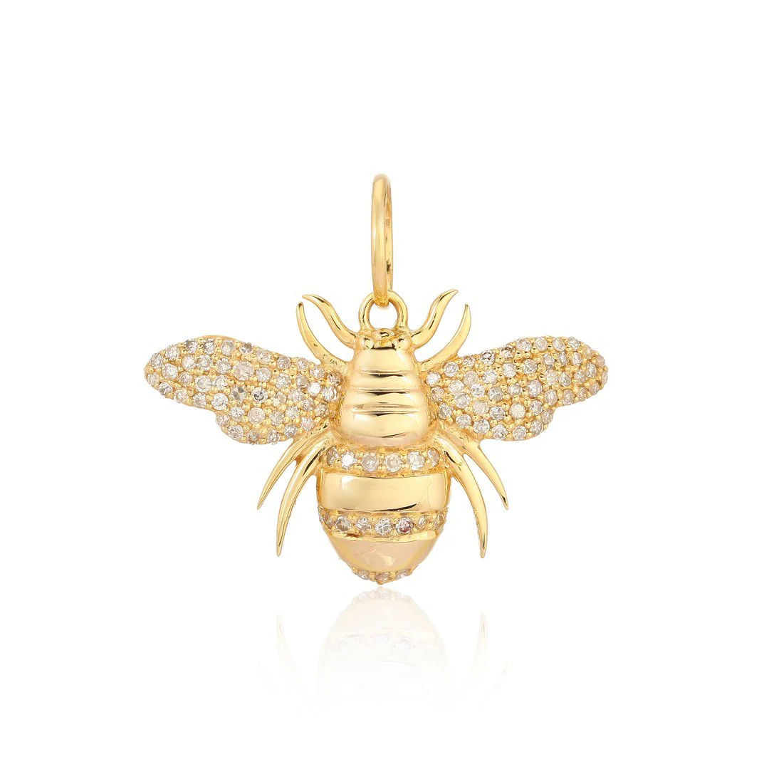 14K Diamond Bee Charm