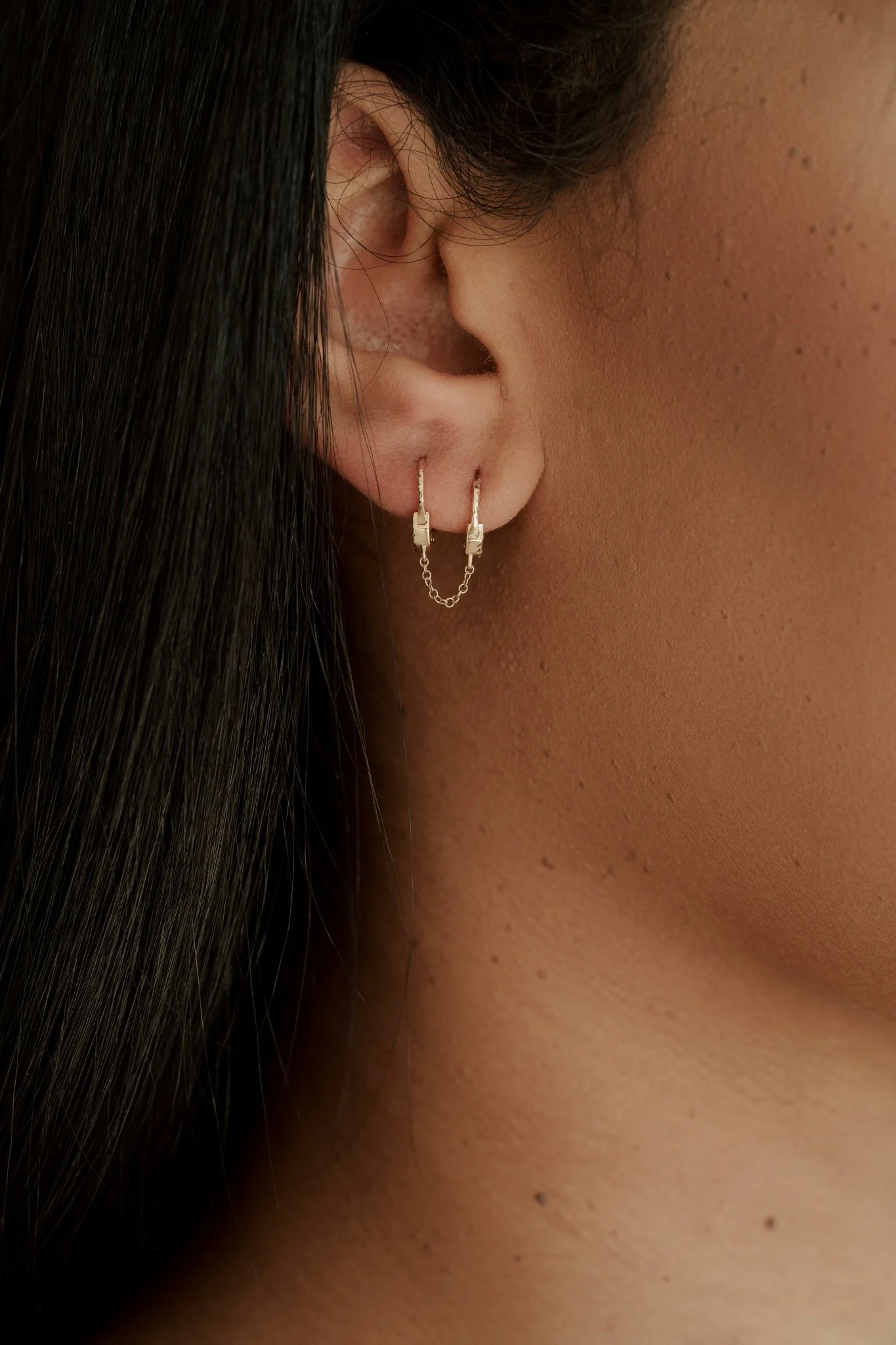 14K Diamond Hand Cuff Earrings- Small - Image 3