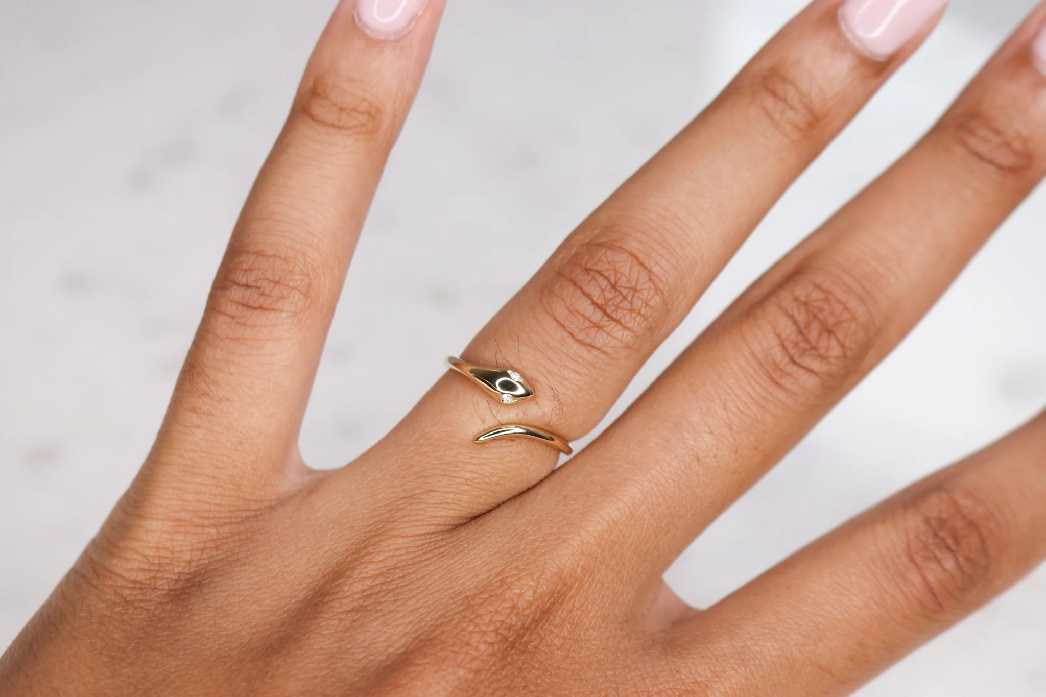 14k Diamond Snake Ring - Image 4