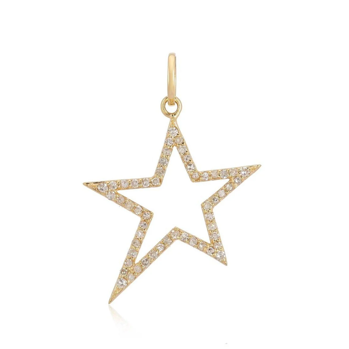 14K Diamond Star Charm