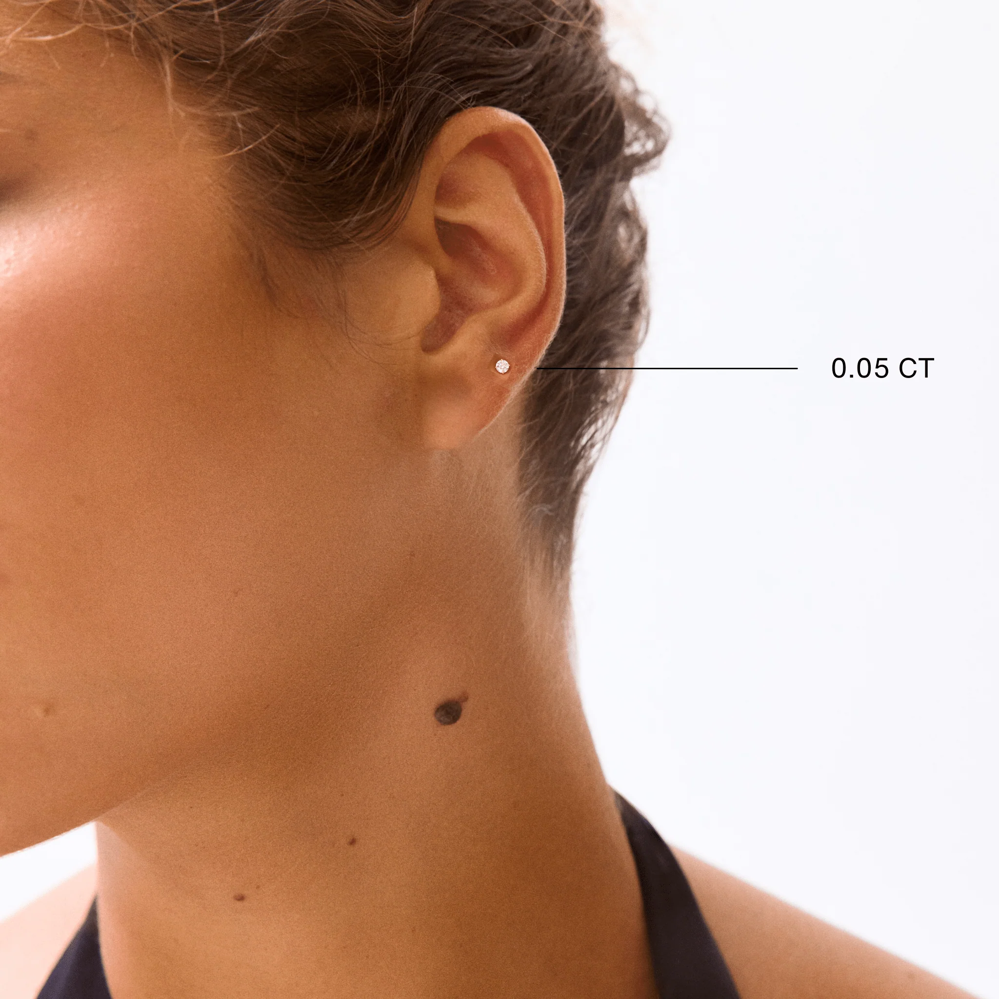 14K Tiny Diamond Studs - Image 3