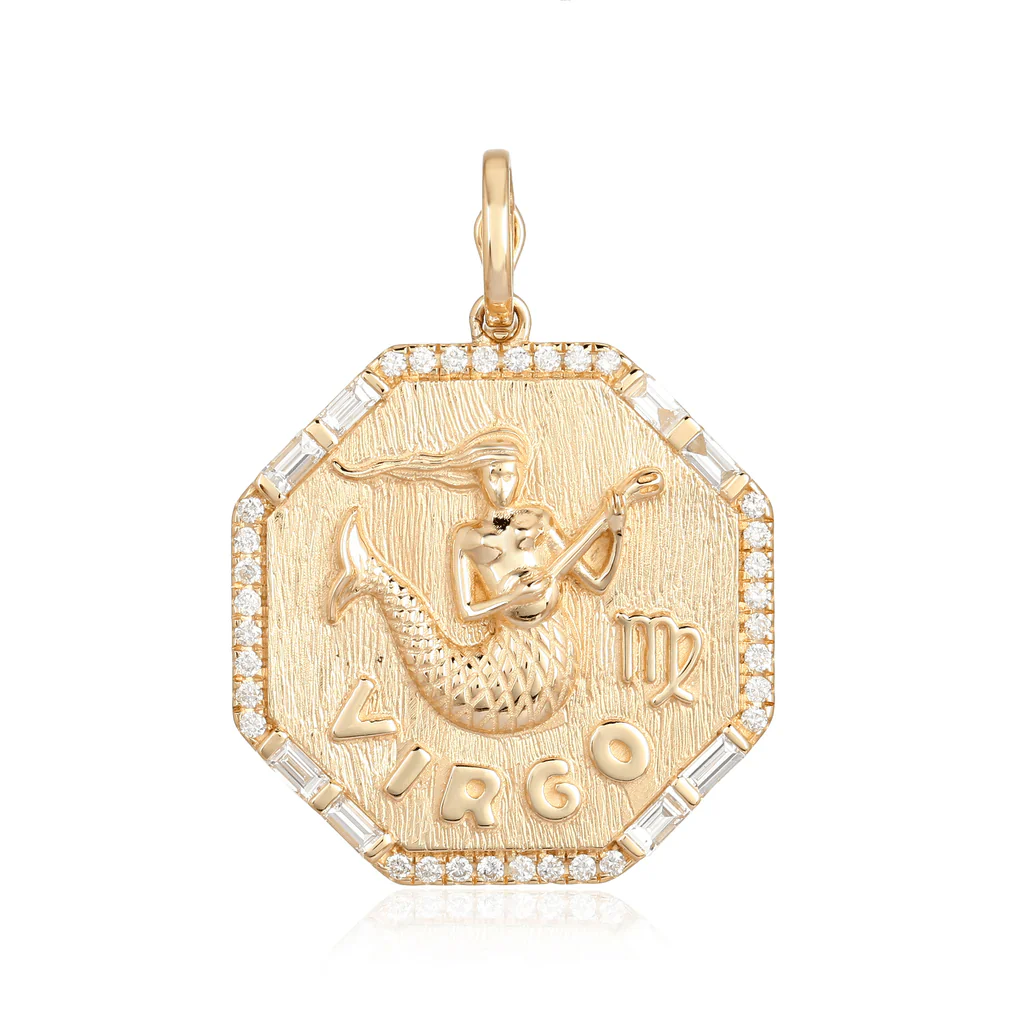 14K Octagon Diamond Zodiac Charm - Image 3