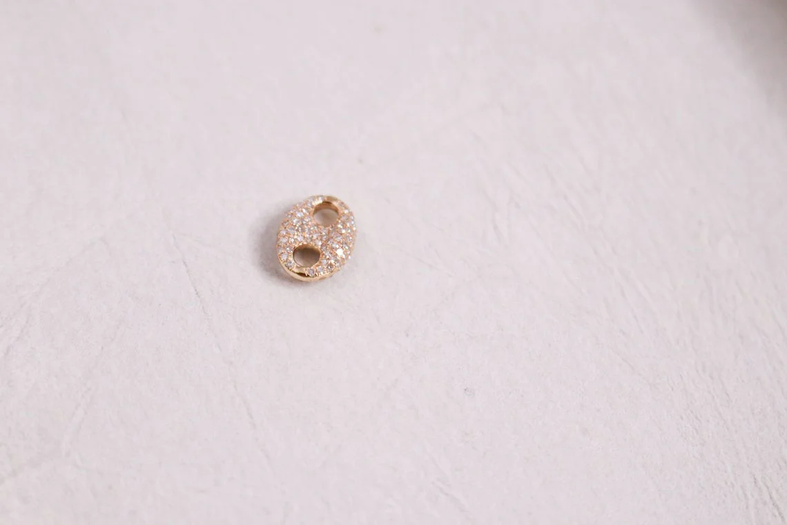 14K Gold Diamond Mariner Link Charm - Image 2