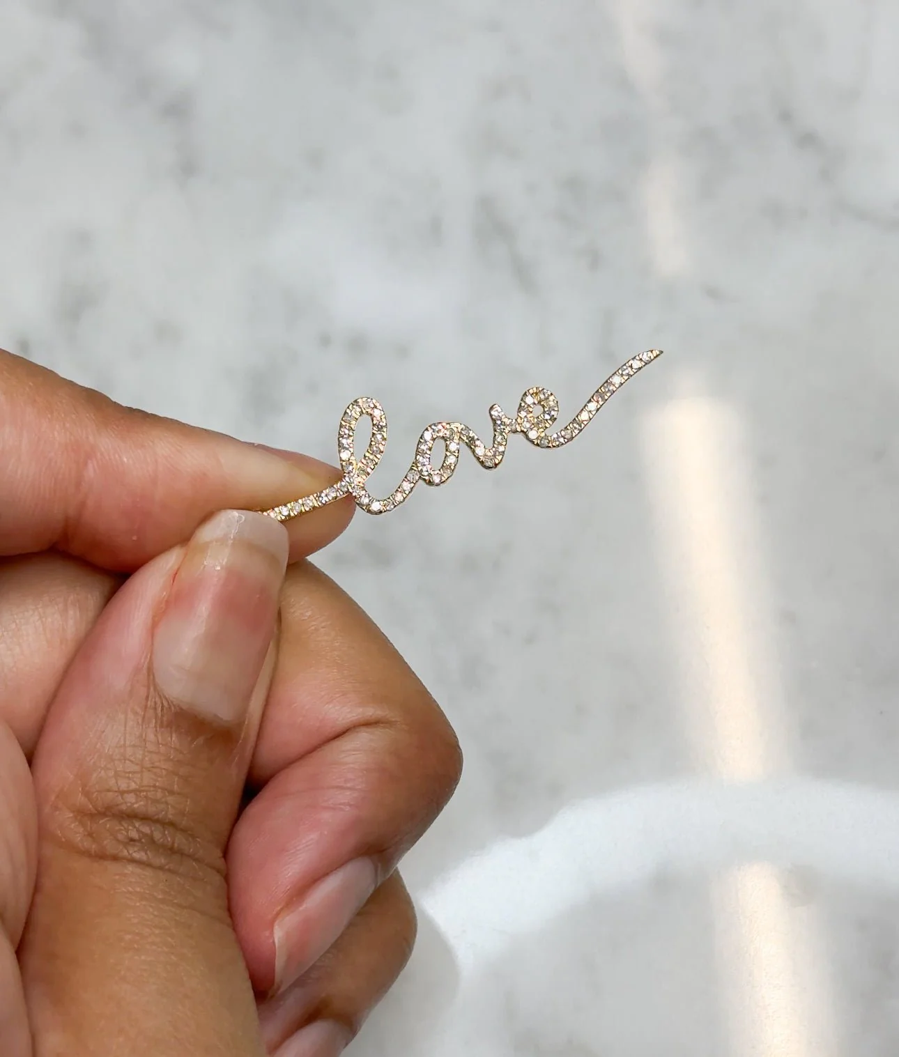 14K Diamond Script Love Charm - Image 2