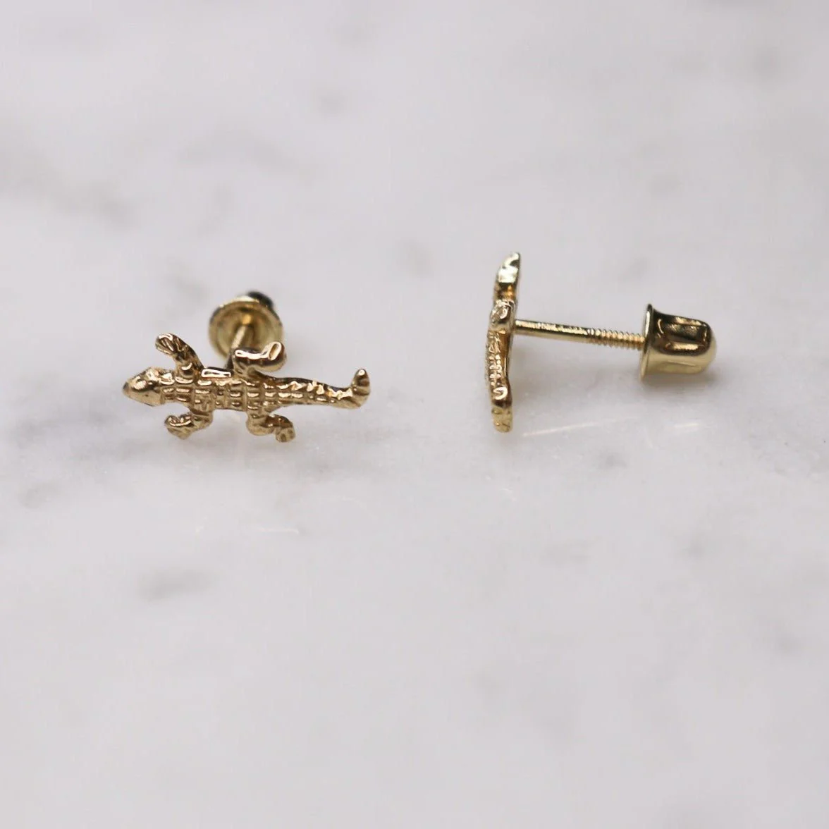 14K Lizard Studs - Image 3