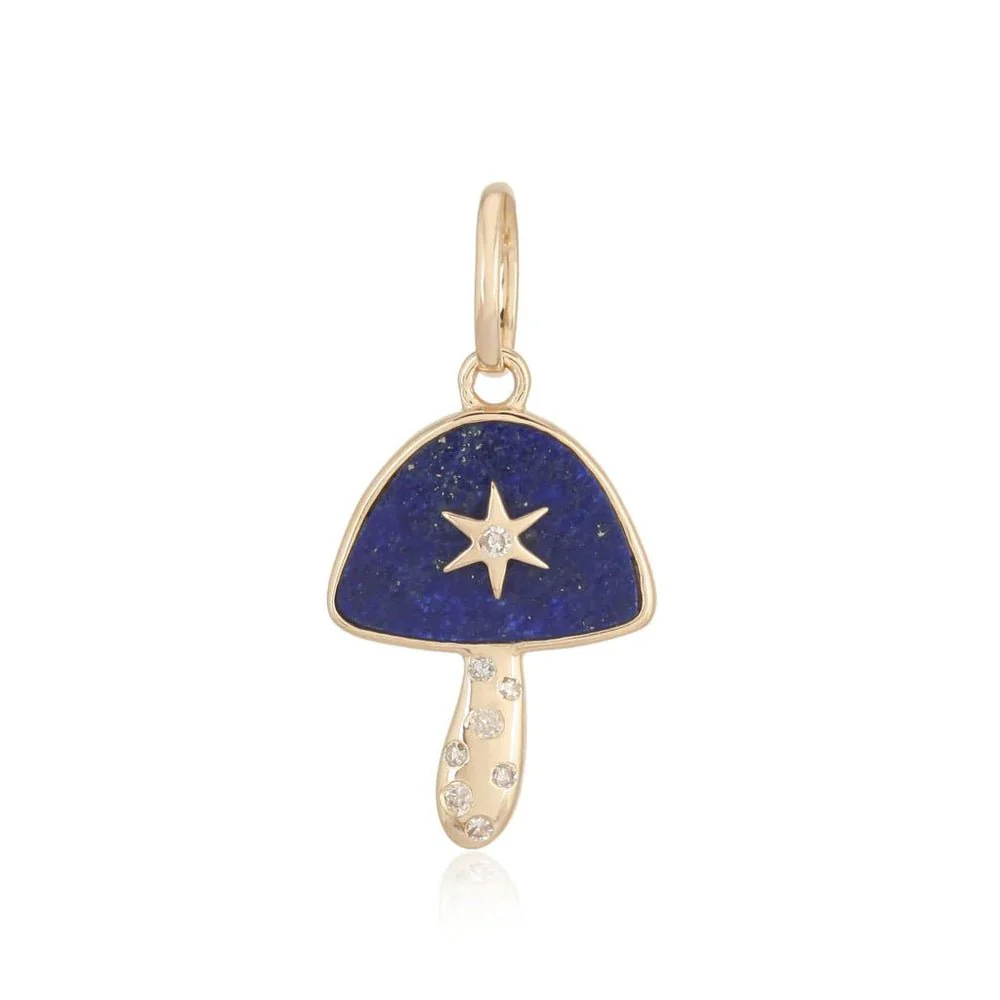 14K Malachite Mushroom Charm - Image 4