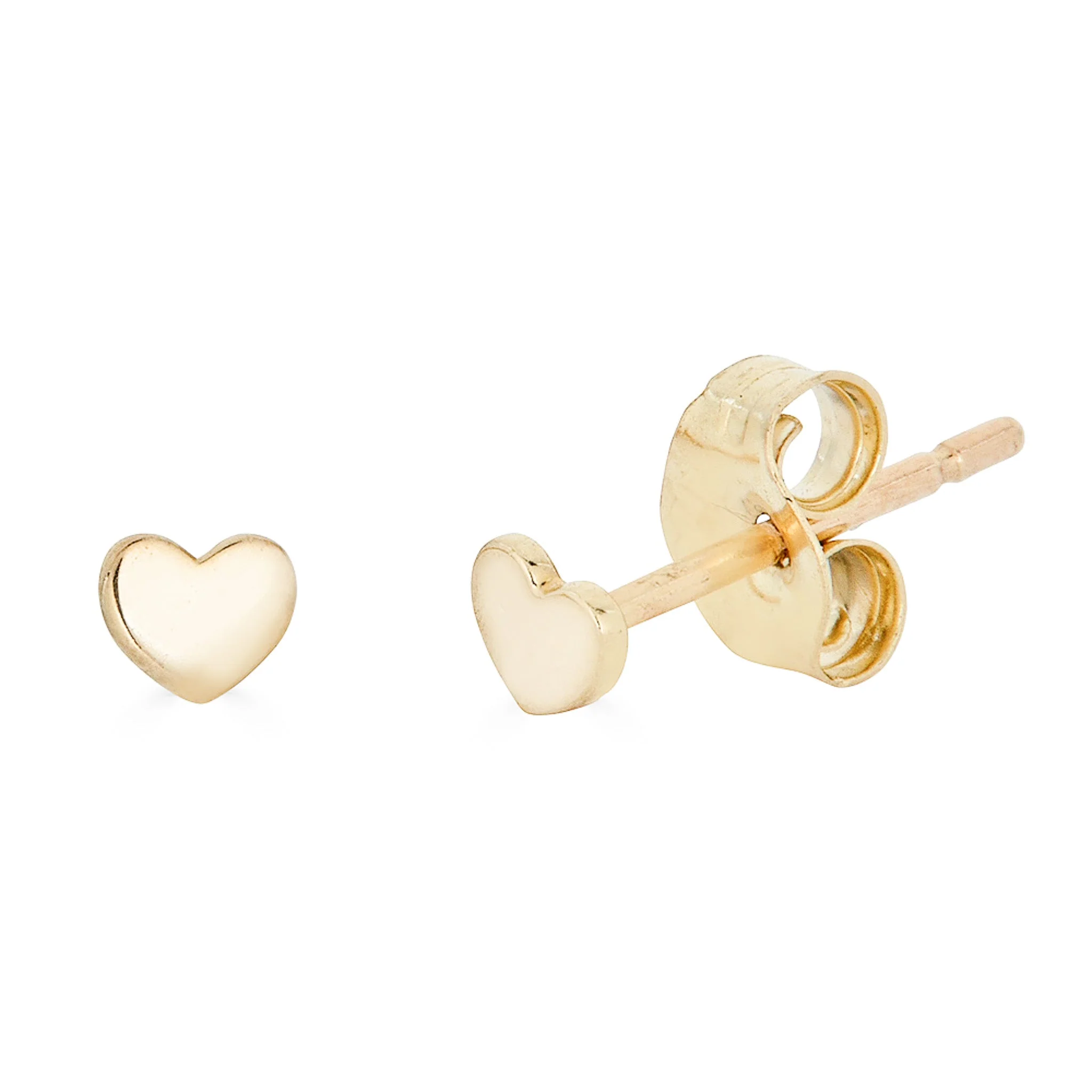 14K Gold Heart Studs