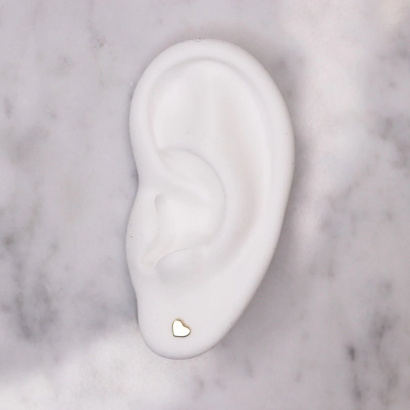 14K Gold Heart Studs - Image 3