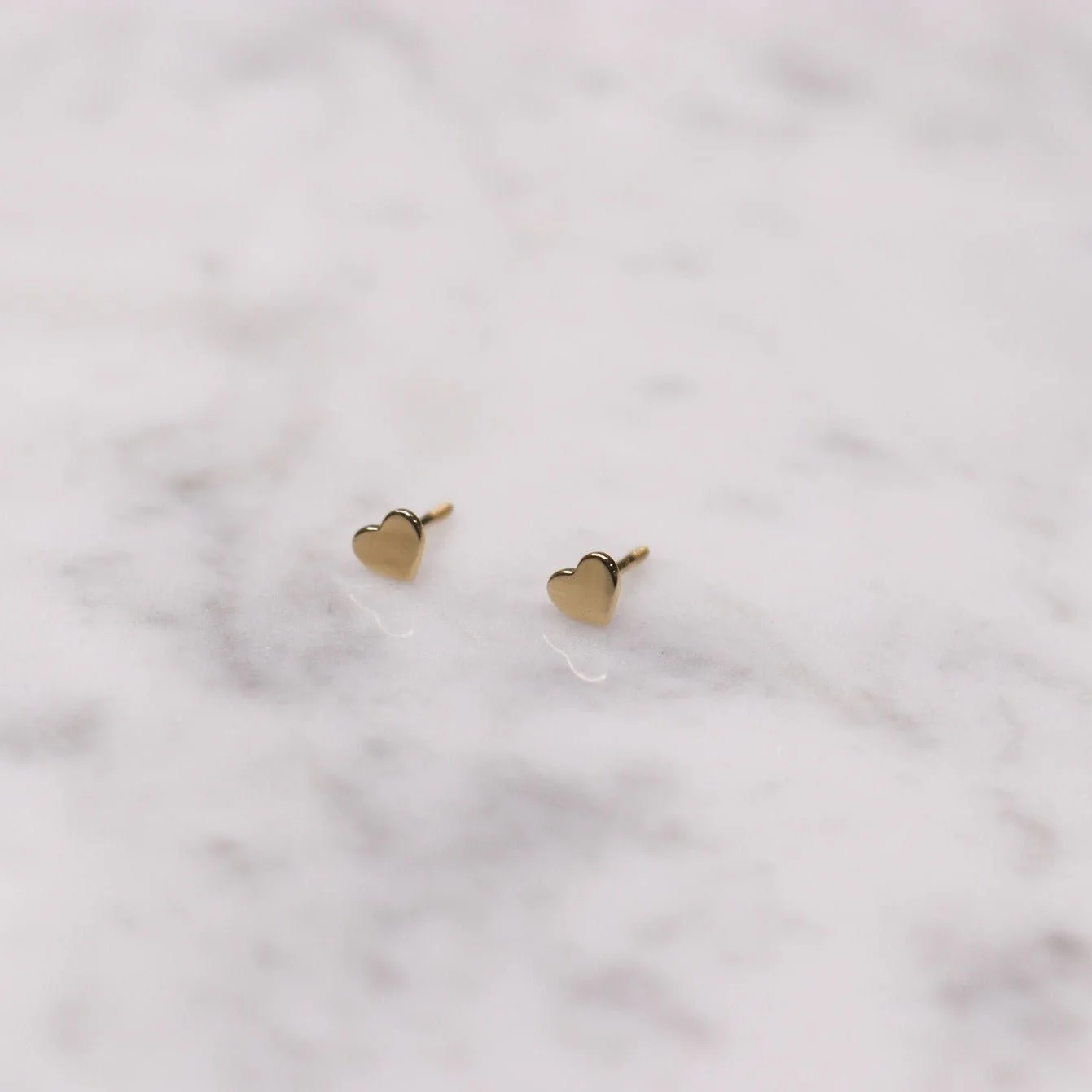 14K Gold Heart Studs - Image 4