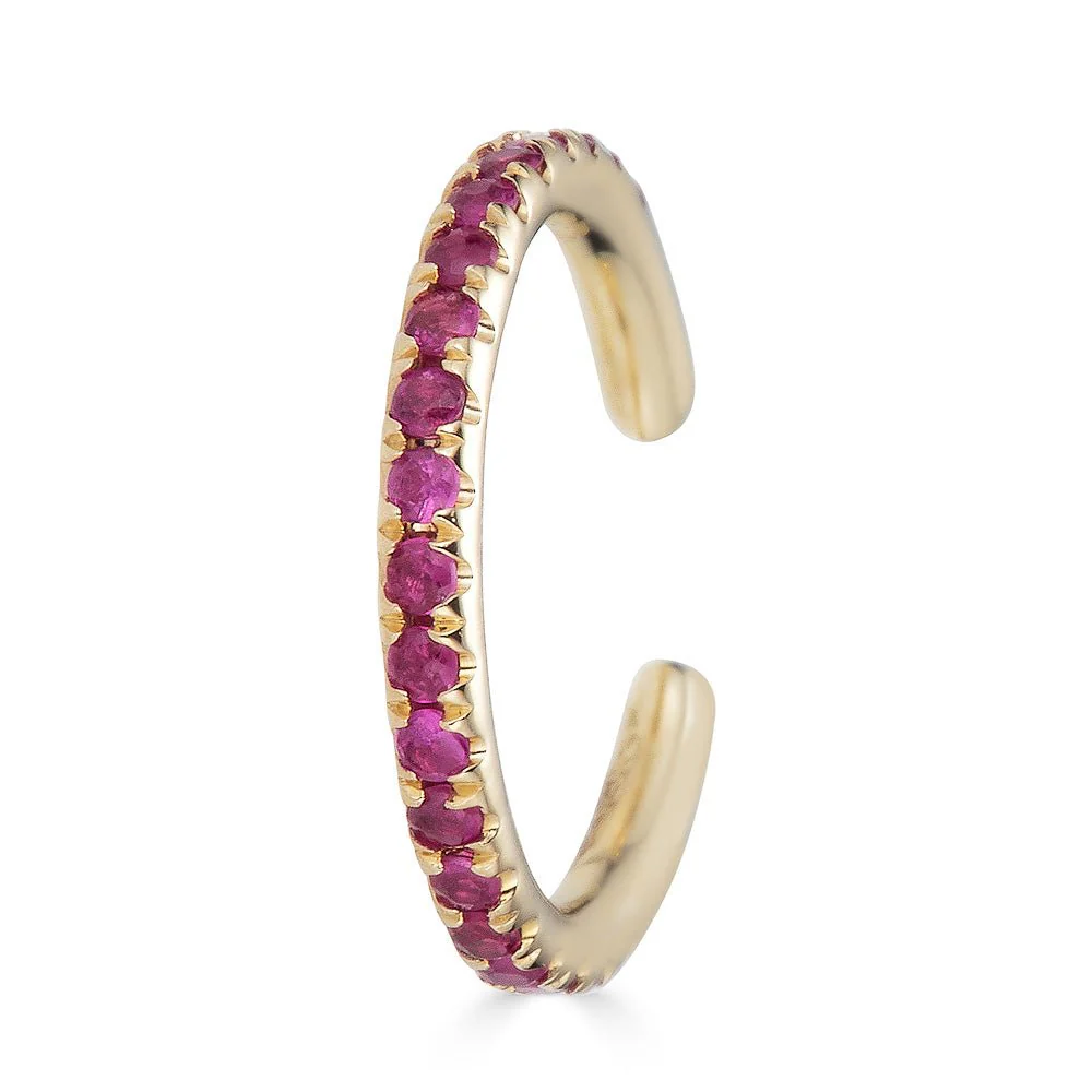 14K Ruby Ear Cuff