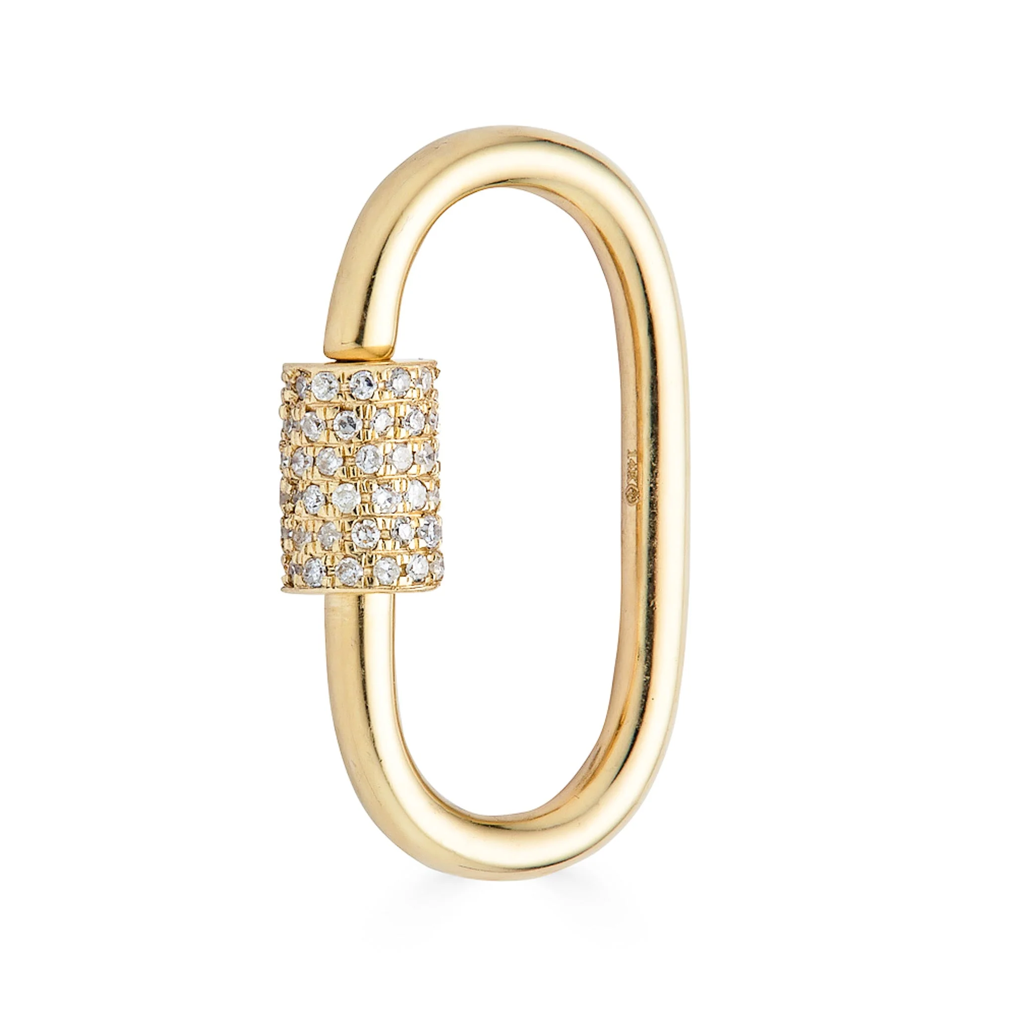 14K Diamond Carabiner Lock
