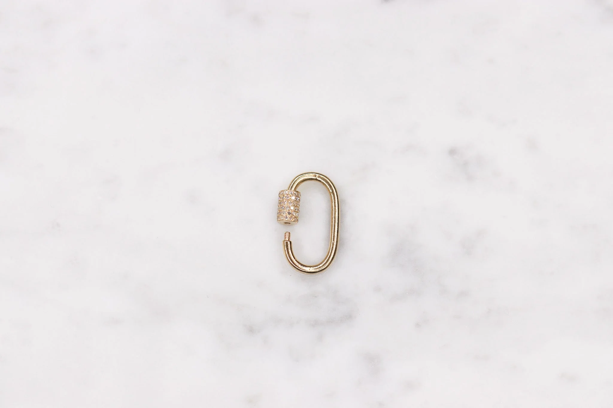 14K Diamond Carabiner Lock - Image 2
