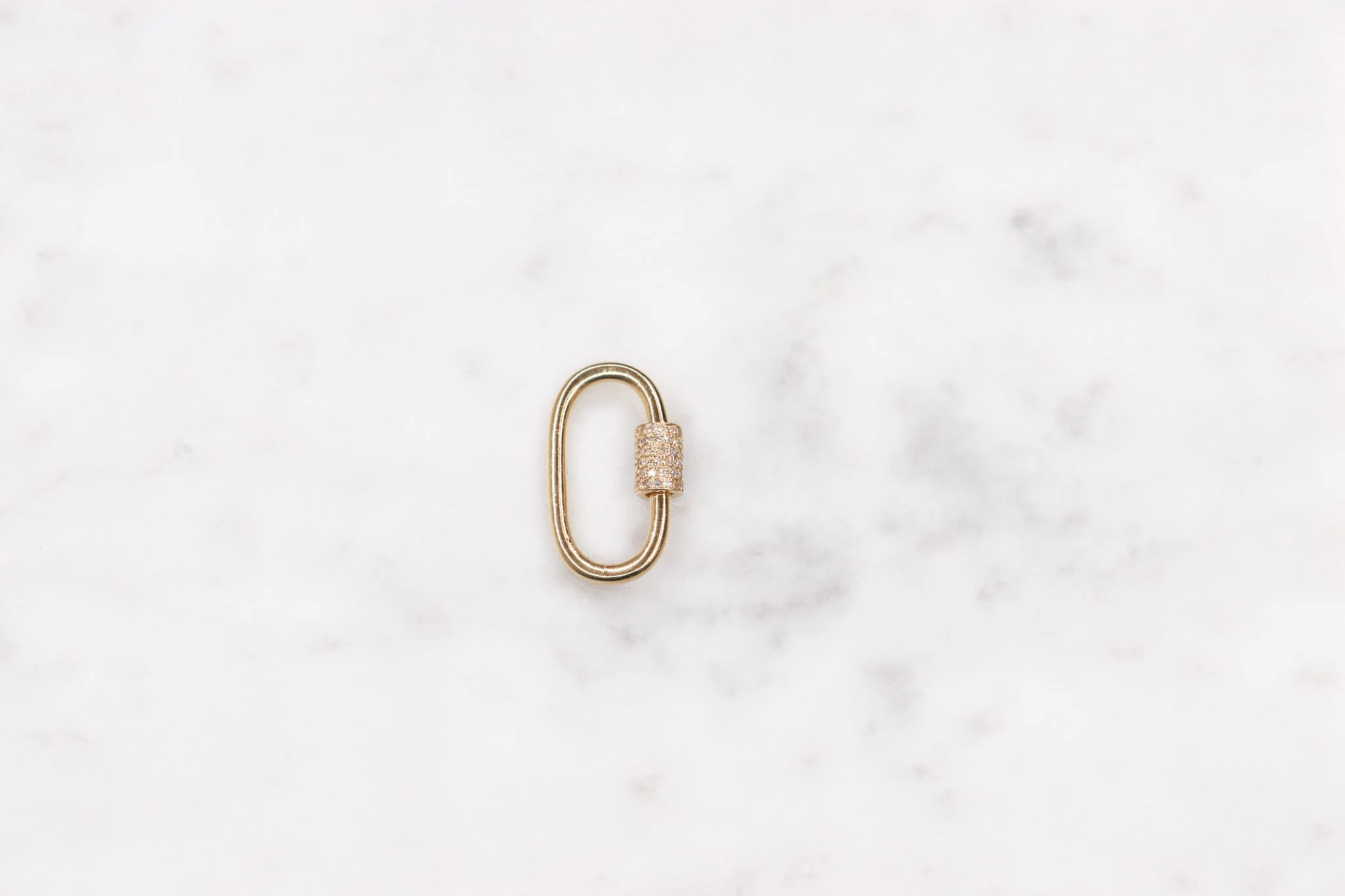 14K Diamond Carabiner Lock - Image 3