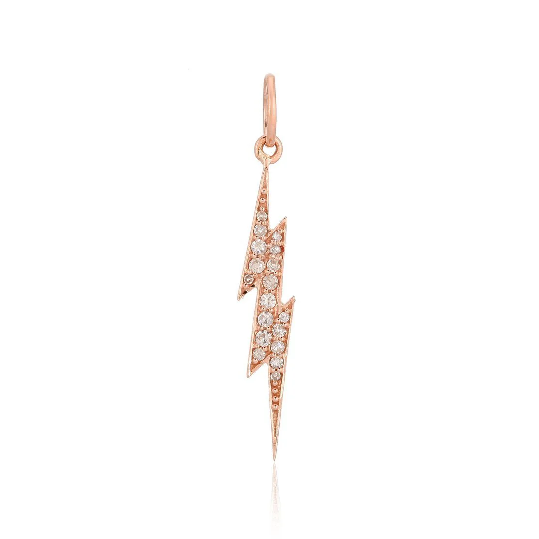 14K Diamond Lightning Bolt Charm - Image 2