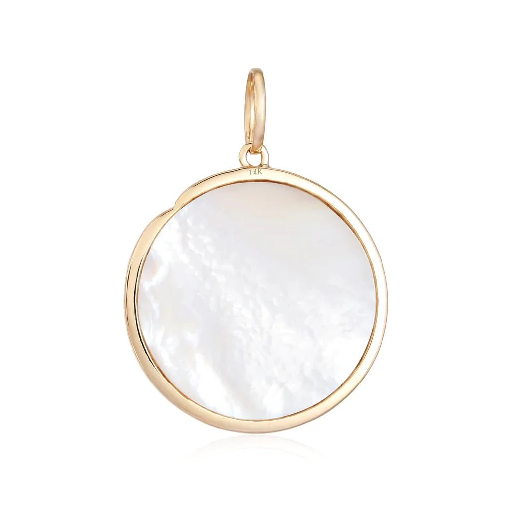 14K Snake Mother Of Pearl Charm - Image 2