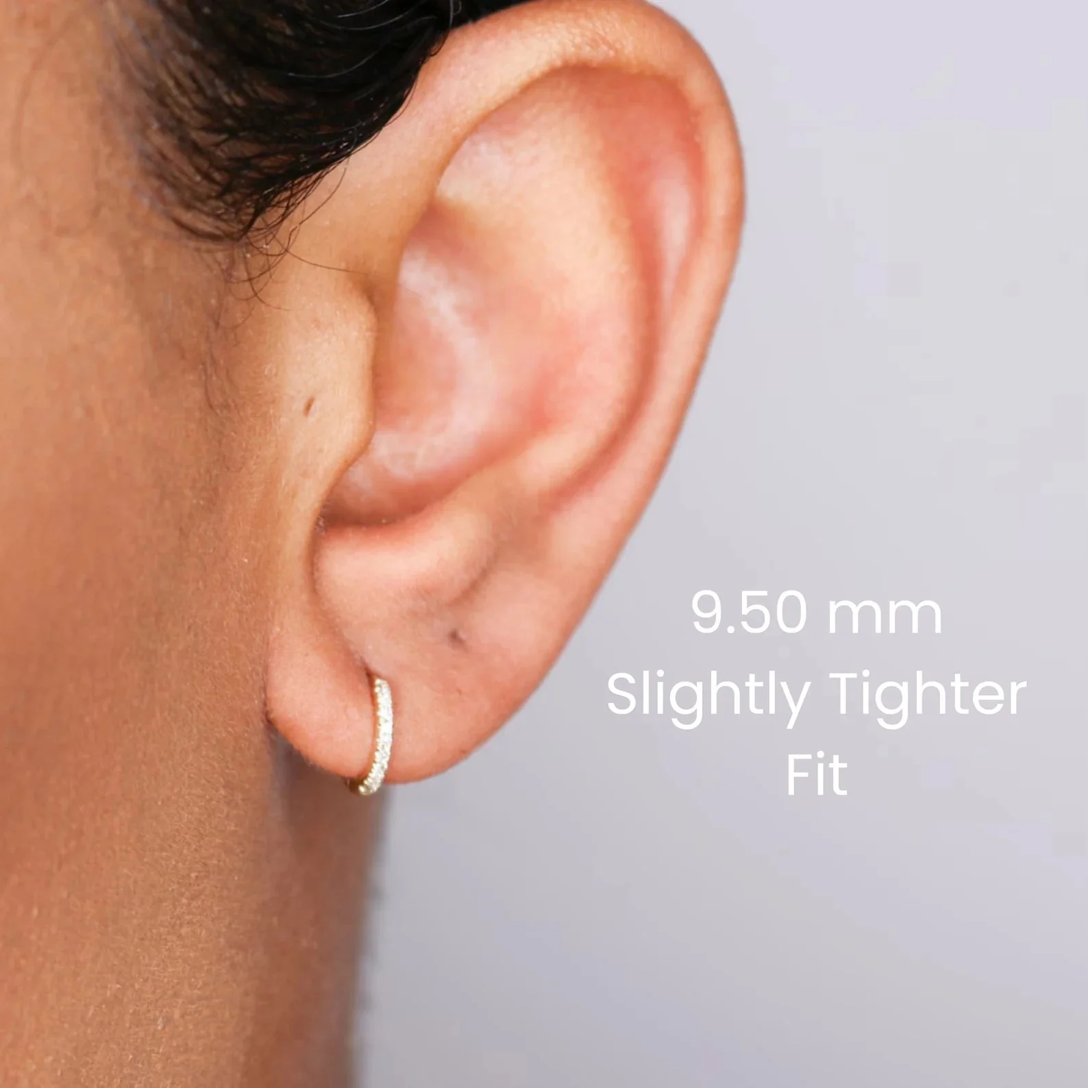 14K Diamond Huggie Hoop Earrings - Image 2