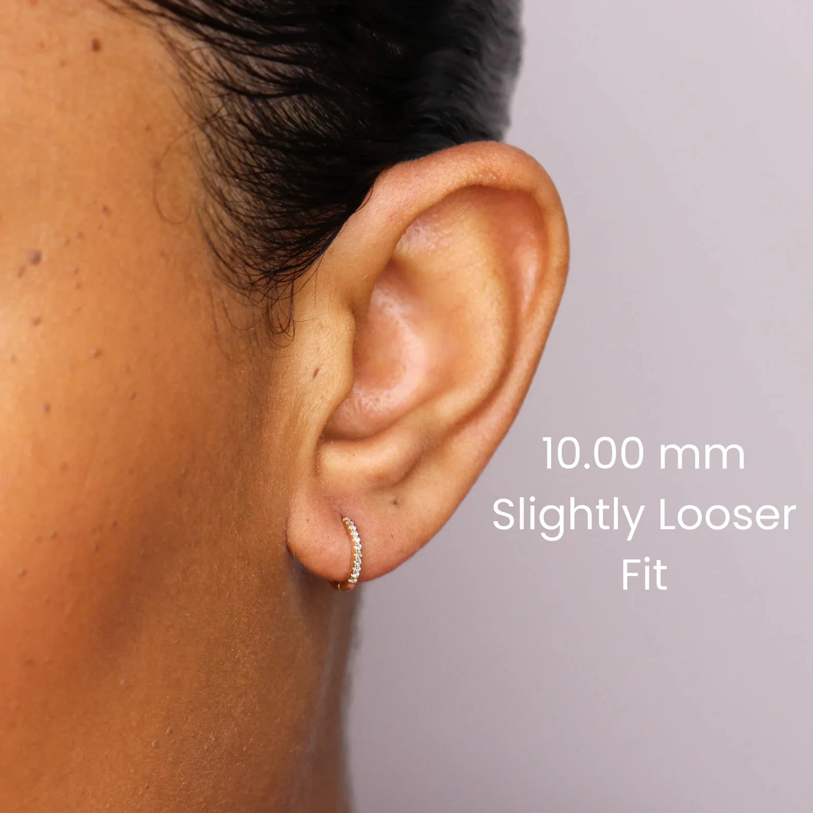 14K Diamond Huggie Hoop Earrings - Image 3