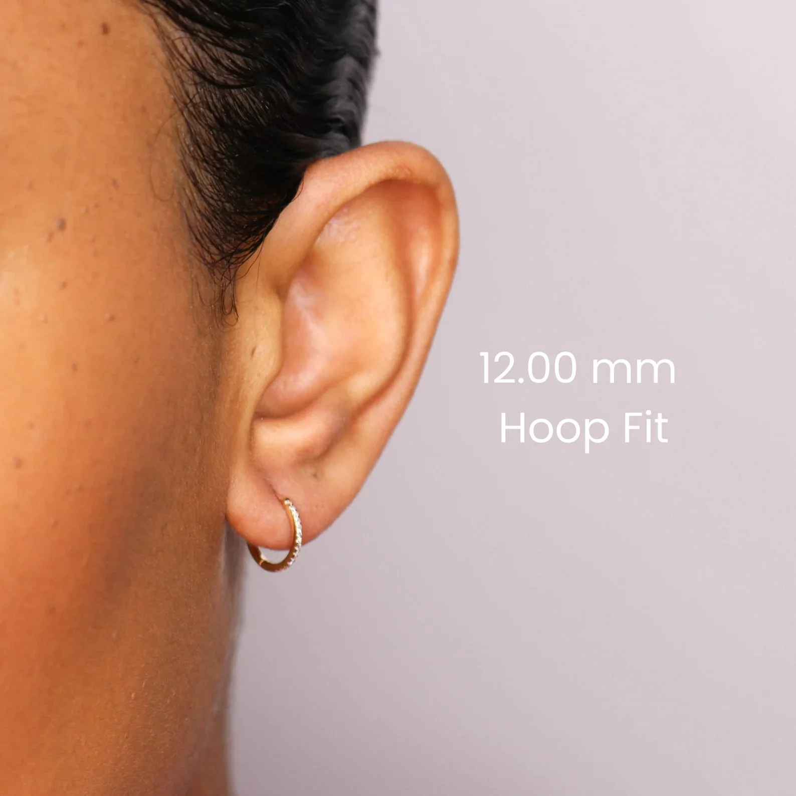 14K Diamond Huggie Hoop Earrings - Image 4