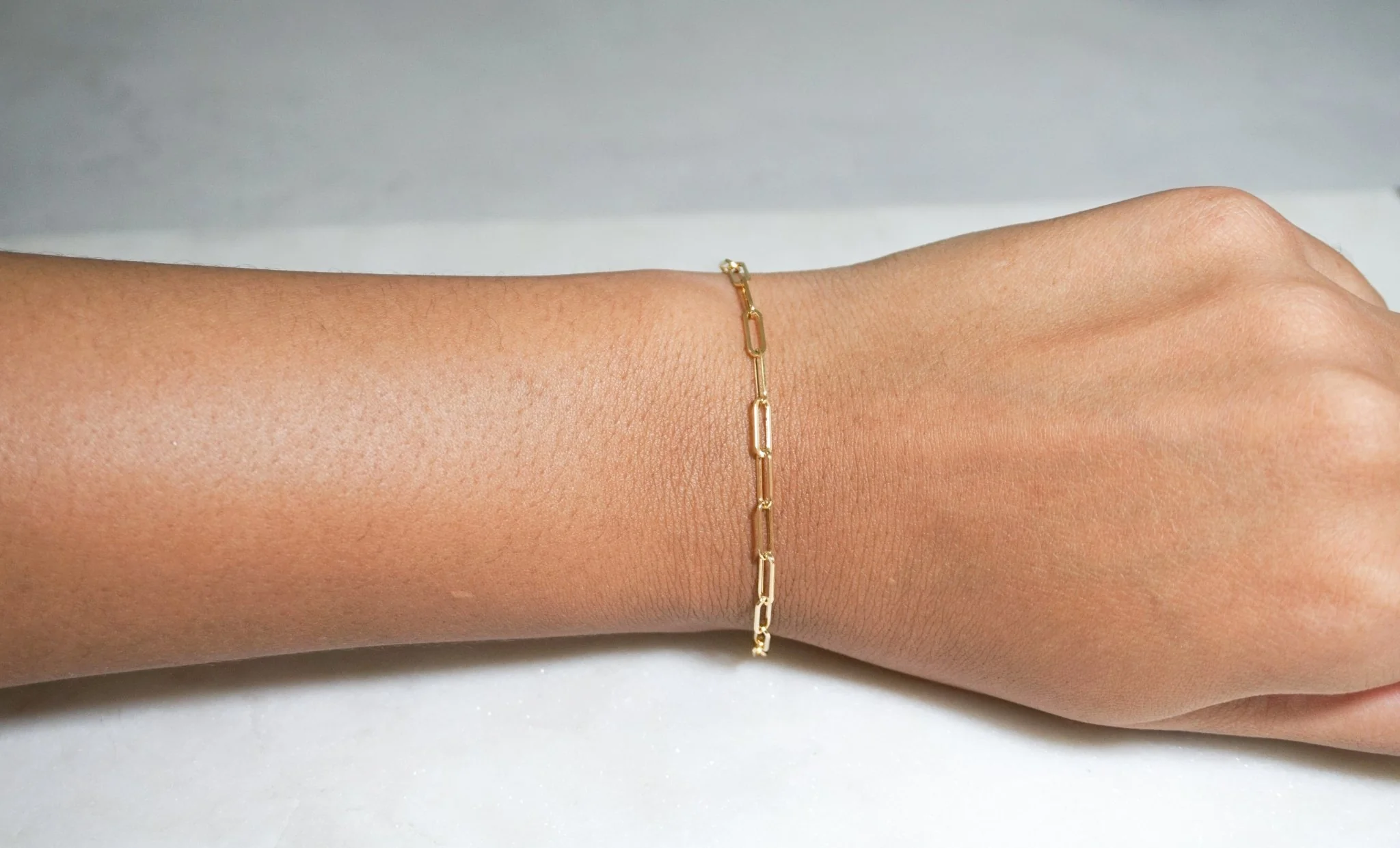 14K Paperclip  XS Link Bracelet - Image 3