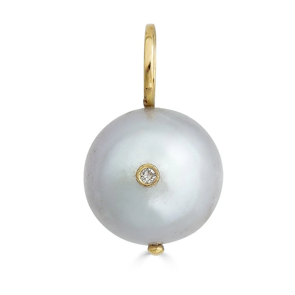 14K Gold Diamond Pearl Charm - Image 2